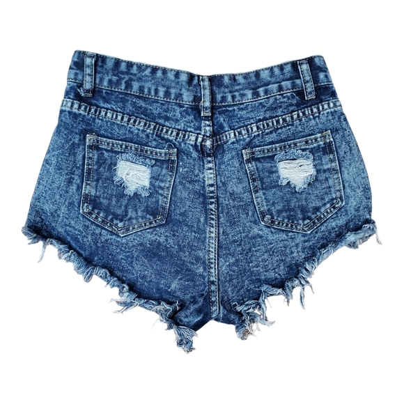 SHEIN Jean Short Shorts Daisy Dukes Distressed - Picture 3 of 3